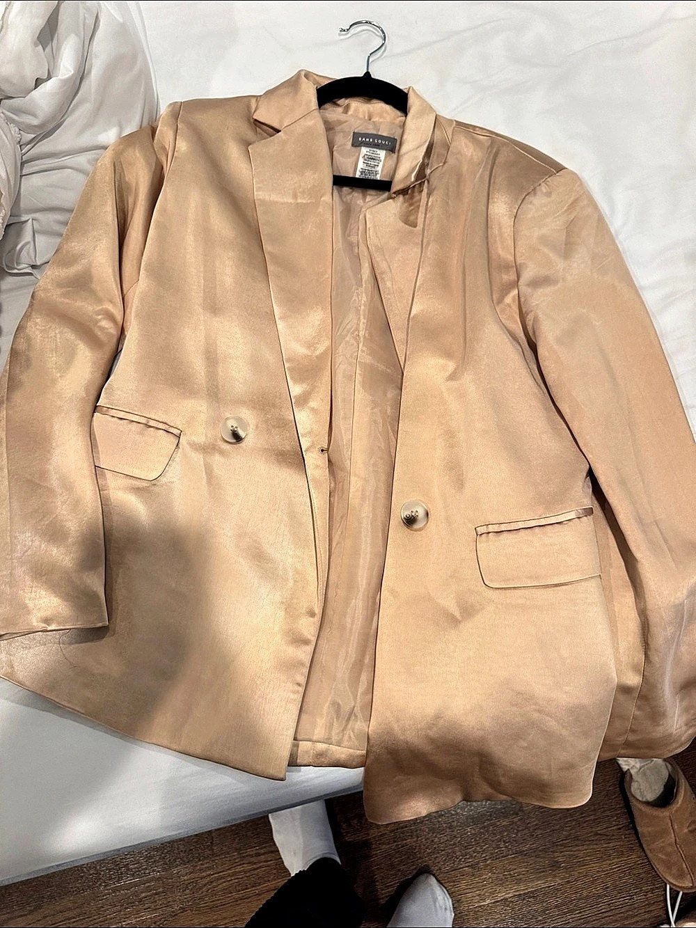 Sans Souci Satin Blazer in Brown Like New